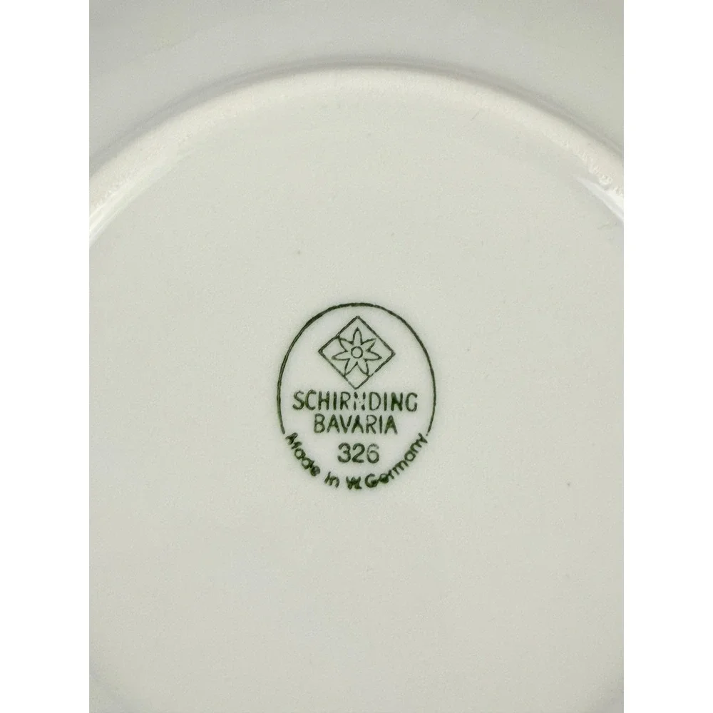 Schirnding Bavaria MCM Blue Greek Key Set of 6 Teacups & 5 Saucers